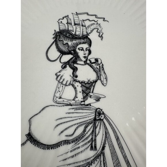 ANTHROPOLOGIE Plate Florence BALDUCCI Lady Finery RARE! 10.75" D Crimpled Edge - Picture 3 of 12